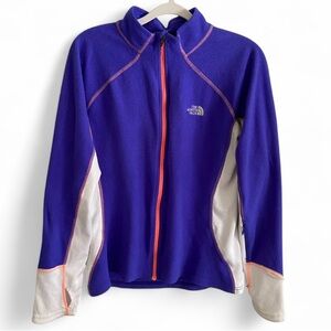 The North Face Womens Purple Fleece Jacket Vapor‎ Wick Full Zip Stretch Sz M